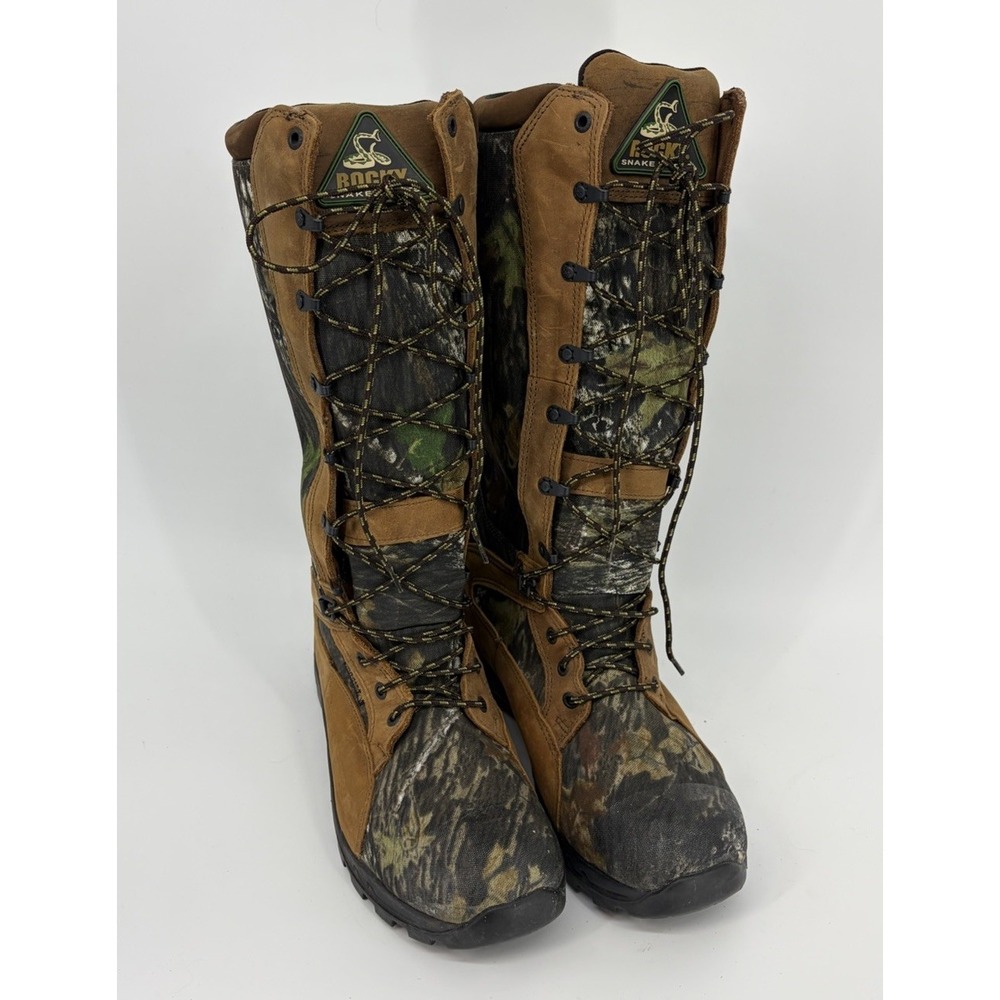 Rocky Men's Snake Boots 16" Pro-Light 1570 Camo Waterproof Size 12 Lace Up